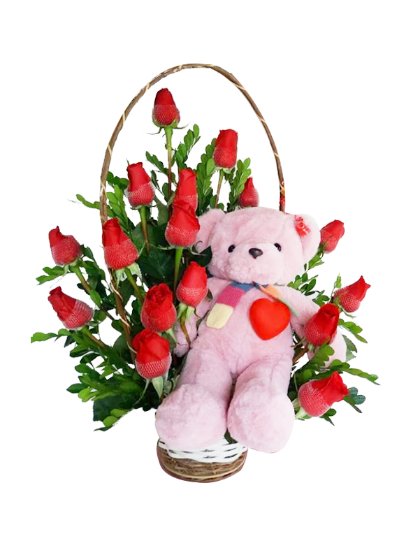 canasta-con-rosas